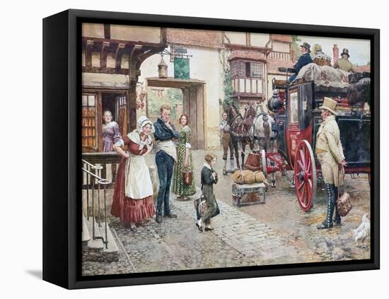 David Copperfield Goes to School-Fortunino Matania-Framed Stretched Canvas