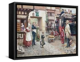 David Copperfield Goes to School-Fortunino Matania-Framed Stretched Canvas