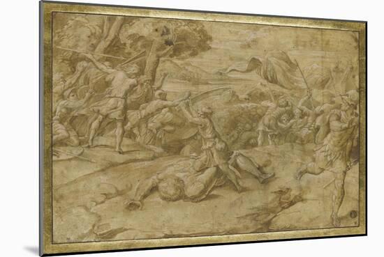 David coupant la tête de Goliath-Raffaello Sanzio-Mounted Giclee Print