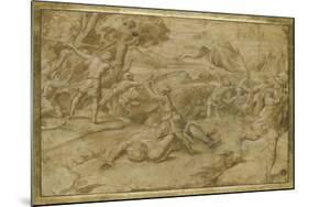 David coupant la tête de Goliath-Raffaello Sanzio-Mounted Giclee Print