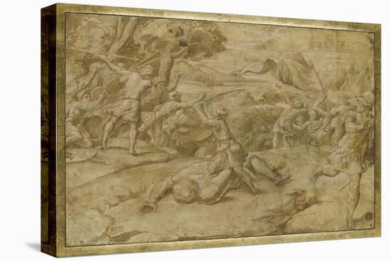 David coupant la tête de Goliath-Raffaello Sanzio-Stretched Canvas