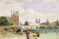 Landscape with a Man Washing His Feet at a Fountain-David Cox-Giclee Print