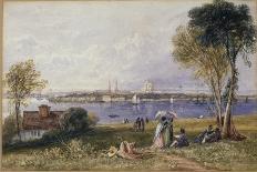 A View of the Pavillon de Flore and the Tuileries from the Seine, Notre Dame, Paris, 1829-David Cox-Giclee Print