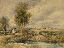 Landscape with a Man Washing His Feet at a Fountain-David Cox-Giclee Print