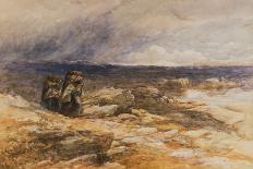 The Peat Gatherers near Bettws Y Coed, North Wales watercolor-David Cox-Giclee Print