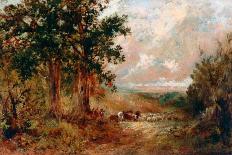 A Warwickshire Lane-David Cox the younger-Stretched Canvas