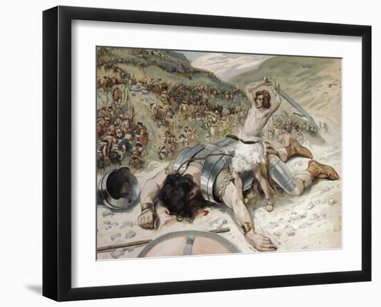 David Cuts off the Head of Goliath-James Tissot-Framed Giclee Print