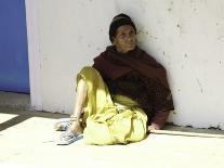 Old Woman with Hands to Face, Nepal-David D'angelo-Photographic Print