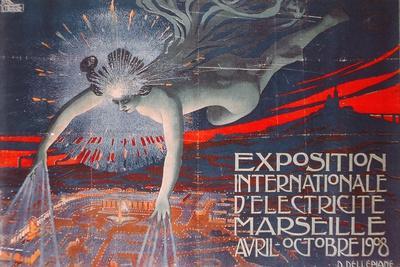 Poster Advertising the Exposition Internationale d'Electricite at Marseille, 1908
