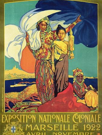 Poster Advertising the 'Exposition Nationale Coloniale', Marseille, April to November 1922