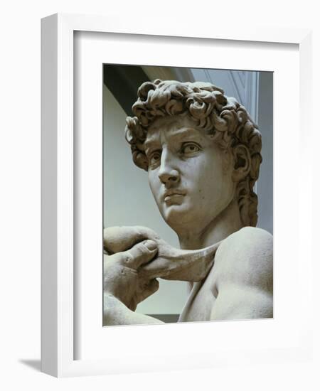 David, Detail of the Head, 1504-Michelangelo Buonarroti-Framed Giclee Print