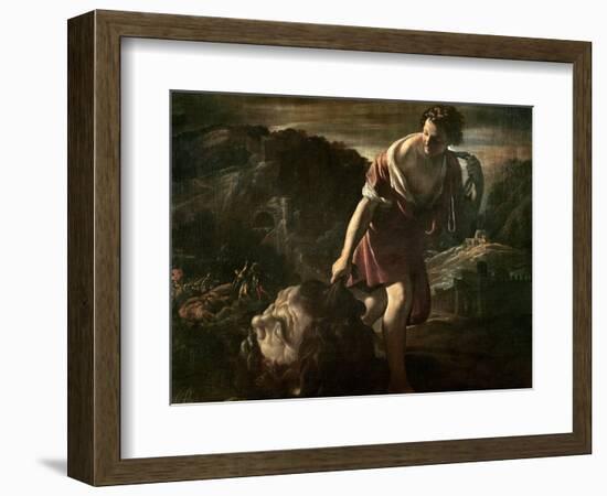 David Dragging Goliath's Head-Giovanni Lanfranco-Framed Giclee Print