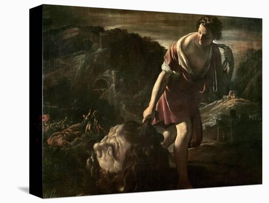 David Dragging Goliath's Head-Giovanni Lanfranco-Stretched Canvas