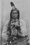 Red Cloud, Dakota Chief, Wearing a Headdress, 1880s-David Frances Barry-Stretched Canvas