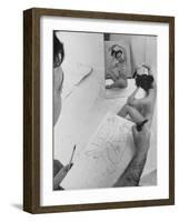 David Fredenthal Drawing Nude Model-Gjon Mili-Framed Photographic Print