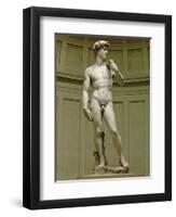 David: Frontal View-Michelangelo Buonarroti-Framed Premium Giclee Print