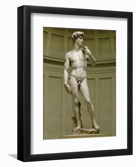 David: Frontal View-Michelangelo Buonarroti-Framed Premium Giclee Print