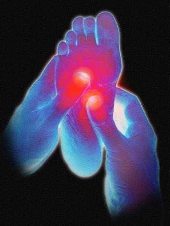 Computer Artwork of Reflexologist Massaging a Foot