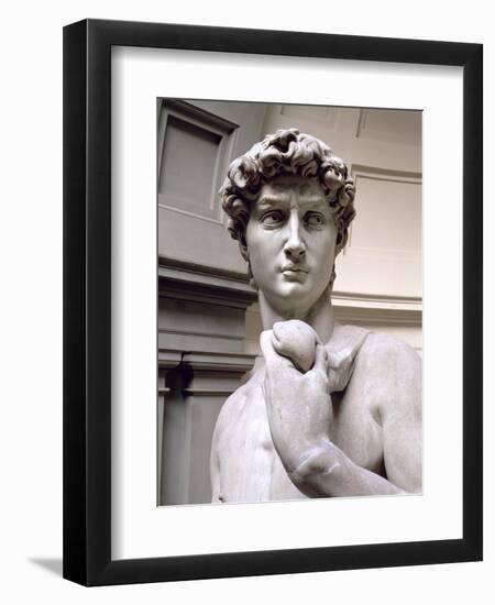 David, Head, 1501-4 (Detail)-Michelangelo Buonarroti-Framed Premium Giclee Print