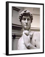 David, Head, 1501-4 (Detail)-Michelangelo Buonarroti-Framed Giclee Print