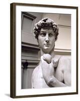 David, Head, 1501-4 (Detail)-Michelangelo Buonarroti-Framed Giclee Print