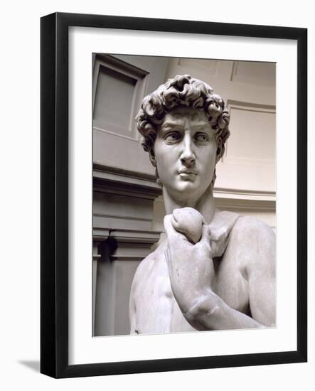 David, Head, 1501-4 (Detail)-Michelangelo Buonarroti-Framed Giclee Print