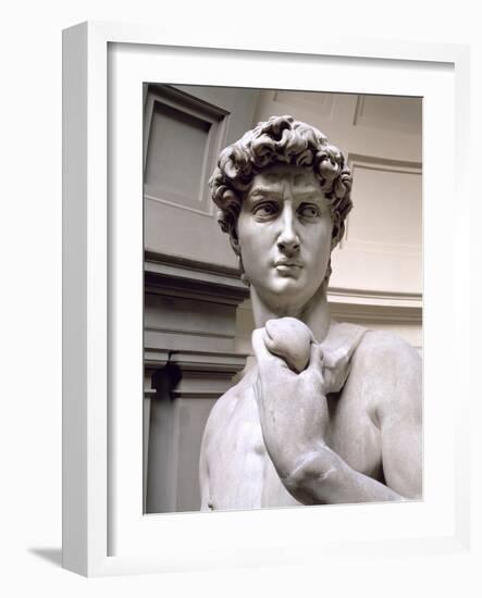 David, Head, 1501-4 (Detail)-Michelangelo Buonarroti-Framed Giclee Print