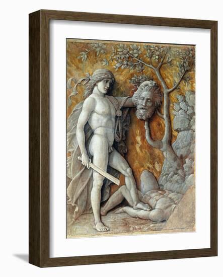 David Holding Goliath's Head Painting by Andrea Mantegna (1431-1506) 1490 Sun. 36X48,5 Cm Vienna, K-Andrea Mantegna-Framed Giclee Print