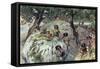 David in the wilderness of Ziph by Tissot -Bible-James Jacques Joseph Tissot-Framed Stretched Canvas