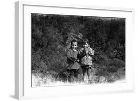 David (l) and Elisabeth (r), children of Bernadette Lafont and Diourka Medveczky, 1963, Nimes, sout-null-Framed Photo