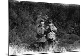 David (l) and Elisabeth (r), children of Bernadette Lafont and Diourka Medveczky, 1963, Nimes, sout-null-Mounted Photo