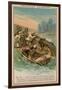 David Livingstone's Boat Being Attacked by a Hippopotamus on the Orange River, Africa, 1867-1873-null-Framed Giclee Print