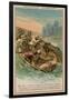 David Livingstone's Boat Being Attacked by a Hippopotamus on the Orange River, Africa, 1867-1873-null-Framed Giclee Print