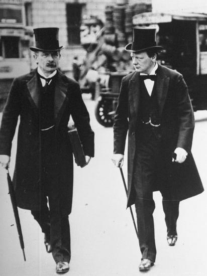 'David Lloyd George and Winston Churchill Walking Together, Both ...