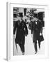 David Lloyd George and Winston Churchill Walking Together, Both Wearing Top Hats and Waistcoats-null-Framed Premium Photographic Print