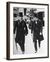 David Lloyd George and Winston Churchill Walking Together, Both Wearing Top Hats and Waistcoats-null-Framed Premium Photographic Print