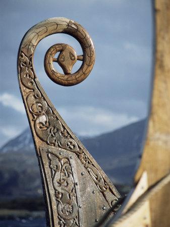 Detail of the Replica of a 9th Century Ad Viking Ship, Oseberg, Norway, Scandinavia, Europe