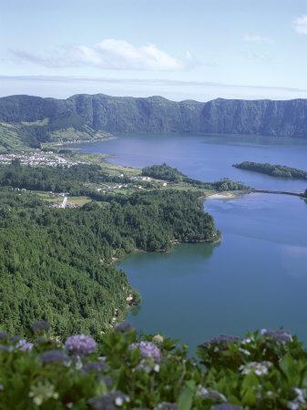 View Over Crater Lake, Sete Citades, San Miguel, Azores Islands, Portugal, Atlantic