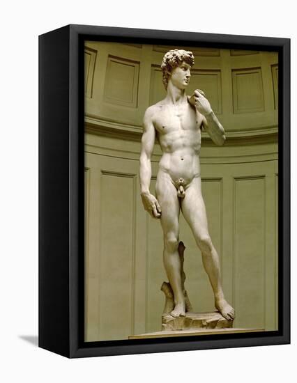 David. Marble statue (after 1501).-Michelangelo Buonarroti-Framed Stretched Canvas