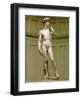 David. Marble statue (after 1501).-Michelangelo Buonarroti-Framed Giclee Print