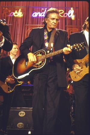 Singer Johnny Cash Performing