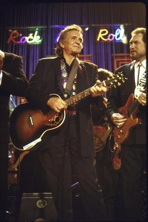 Singer Johnny Cash Performing