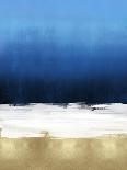 Blue Gold Brown Abstract, 2023-David Moore-Mounted Art Print