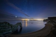 Stars and Milky Way over Durdle Door and the Jurassic Coast-David Noton-Photographic Print