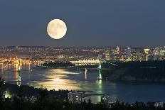 Full Moon Over Vancouver-David Nunuk-Photographic Print