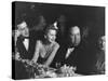 David O. Selznick,Joan Fontaine, and Alfred Hitchcock and Wife at Academy Award Presentation Dinner-Peter Stackpole-Stretched Canvas