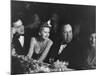 David O. Selznick,Joan Fontaine, and Alfred Hitchcock and Wife at Academy Award Presentation Dinner-Peter Stackpole-Mounted Premium Photographic Print
