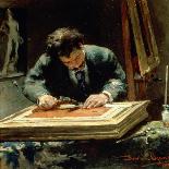 The Picture Framer, 1878-David Oyens-Stretched Canvas