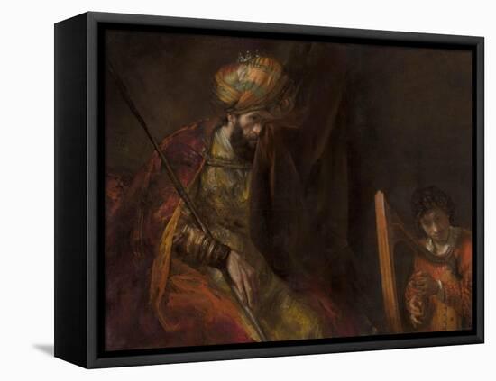 David Playing on the Harp Before Saul, 1658-59-Rembrandt van Rijn-Framed Stretched Canvas