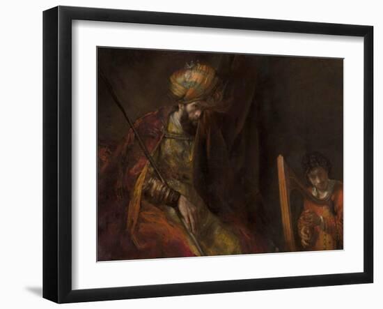 David Playing on the Harp Before Saul, 1658-59-Rembrandt van Rijn-Framed Giclee Print